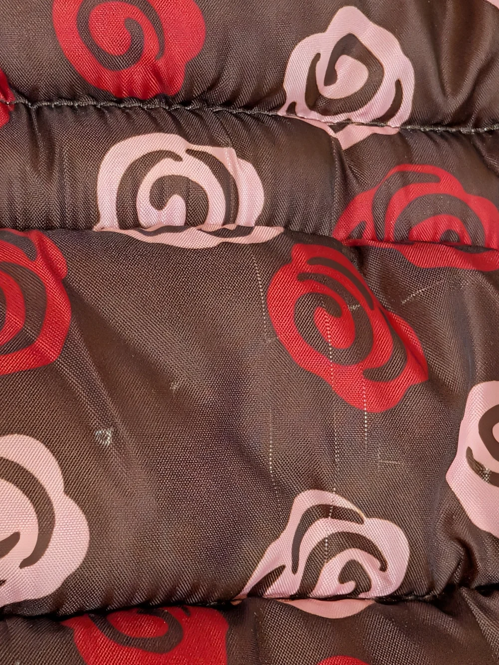 Gymboree Girls Sweet Treats Brown Floral Rose Patterned Fleece Lined Puffer Vest